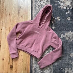 Alphalete Pink Mauve Fleece Cropped Hoodie XSmall